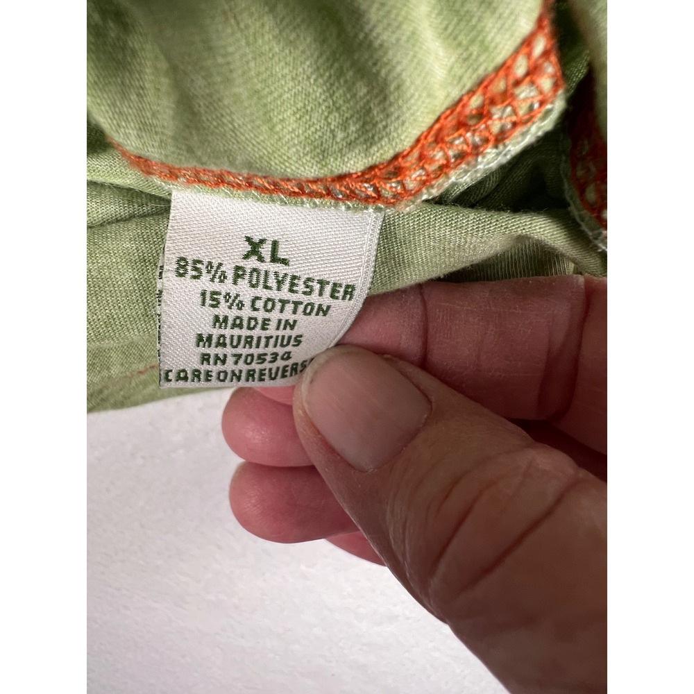 Orvis Trout Bum Mens XL Long Sleeve T-Shirt Heather Green Orange Stitching - Picture 4 of 9